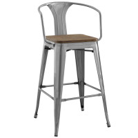 Modway EEI-2818-GME Promenade Bar Stool Gunmetal