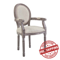 Modway EEI-2823-BEI Emanate Vintage French Upholstered Fabric Dining Armchair