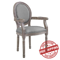Modway EEI-2823-LGR Emanate Vintage French Upholstered Fabric Dining Armchair