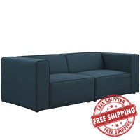Modway EEI-2825-BLU Mingle 2 Piece Upholstered Fabric Sectional Sofa Set