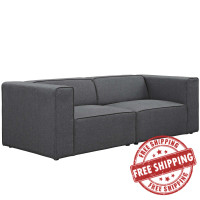 Modway EEI-2825-GRY Mingle 2 Piece Upholstered Fabric Sectional Sofa Set