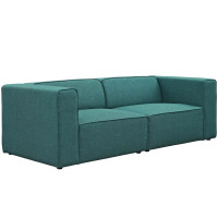 Modway EEI-2825-TEA Mingle 2 Piece Upholstered Fabric Sectional Sofa Set