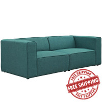 Modway EEI-2825-TEA Mingle 2 Piece Upholstered Fabric Sectional Sofa Set