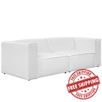 Modway EEI-2825-WHI Mingle 2 Piece Upholstered Fabric Sectional Sofa Set