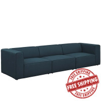 Modway EEI-2827-BLU Mingle 3 Piece Upholstered Fabric Sectional Sofa Set