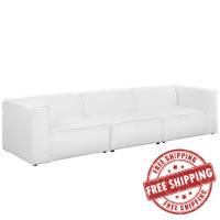 Modway EEI-2827-WHI Mingle 3 Piece Upholstered Fabric Sectional Sofa Set