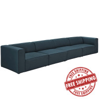 Modway EEI-2829-BLU Mingle 4 Piece Upholstered Fabric Sectional Sofa Set