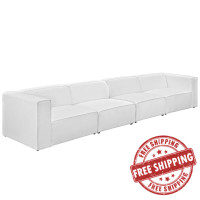 Modway EEI-2829-WHI Mingle 4 Piece Upholstered Fabric Sectional Sofa Set