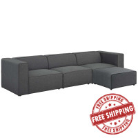 Modway EEI-2831-GRY Mingle 4 Piece Upholstered Fabric Sectional Sofa Set