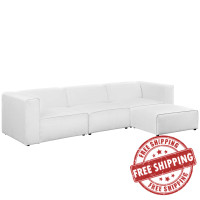 Modway EEI-2831-WHI Mingle 4 Piece Upholstered Fabric Sectional Sofa Set