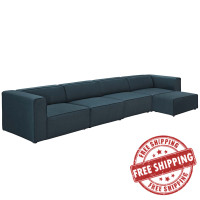 Modway EEI-2833-BLU Mingle 5 Piece Upholstered Fabric Sectional Sofa Set