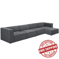 Modway EEI-2833-GRY Mingle 5 Piece Upholstered Fabric Sectional Sofa Set