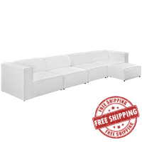 Modway EEI-2833-WHI Mingle 5 Piece Upholstered Fabric Sectional Sofa Set