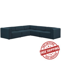 Modway EEI-2835-BLU Mingle 5 Piece Upholstered Fabric Sectional Sofa Set