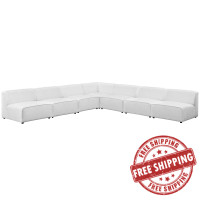 Modway EEI-2841-WHI Mingle 7 Piece Upholstered Fabric Sectional Sofa Set