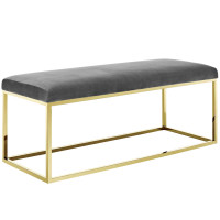 Modway EEI-2851-GLD-GRY Anticipate Fabric Bench