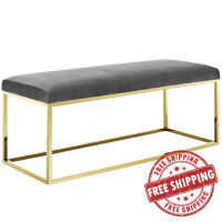 Modway EEI-2851-GLD-GRY Anticipate Fabric Bench