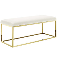 Modway EEI-2851-GLD-IVO Anticipate Fabric Bench