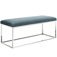 Modway EEI-2869-SLV-SEA Anticipate Performance Velvet Bench