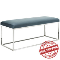 Modway EEI-2869-SLV-SEA Anticipate Performance Velvet Bench