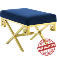 Modway EEI-2879-GLD-NAV Rove Velvet Performance Velvet Bench