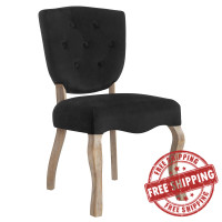 Modway EEI-2880-BLK Array Vintage French Performance Velvet Dining Side Chair