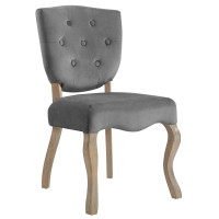 Modway EEI-2880-GRY Array Vintage French Performance Velvet Dining Side Chair
