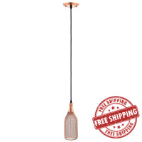 Modway EEI-2900 Glimmer Bottle-Shaped Rose Gold Pendant Light