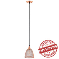 Modway EEI-2902 Glimmer Bell-Shaped Rose Gold Pendant Ligh