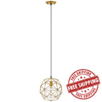 Modway EEI-2911 Rarity Geometric Decagon-Shaped Brass Pendant Light