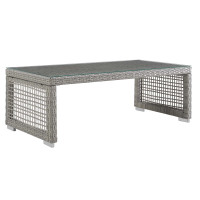 Modway EEI-2919-GRY Aura Rattan Outdoor Patio Coffee Table