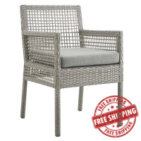 Modway EEI-2920-GRY-GRY Aura Outdoor Patio Wicker Rattan Dining Armchair