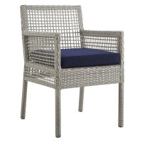 Modway EEI-2920-GRY-NAV Aura Outdoor Patio Wicker Rattan Dining Armchair
