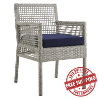 Modway EEI-2920-GRY-NAV Aura Outdoor Patio Wicker Rattan Dining Armchair