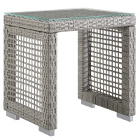 Modway EEI-2922-GRY Aura Outdoor Patio Wicker Rattan Side Table