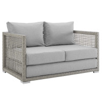 Modway EEI-2924-GRY-GRY Aura Outdoor Patio Wicker Rattan Loveseat