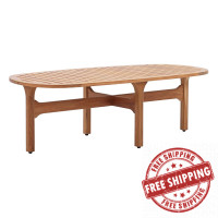 Modway EEI-2930-NAT Saratoga Outdoor Patio Premium Grade A Teak Wood Oval Coffee Table