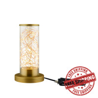 Modway EEI-2931 Adore Cylindrical-Shaped Clear Glass And Brass Table Lamp
