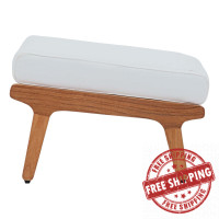 Modway EEI-2936-NAT-WHI Saratoga Outdoor Patio Teak Ottoman
