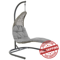 Modway EEI-2952-LGR-GRY Landscape Hanging Chaise Lounge Outdoor Patio Swing Chair