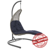 Modway EEI-2952-LGR-NAV Landscape Hanging Chaise Lounge Outdoor Patio Swing Chair