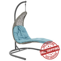 Modway EEI-2952-LGR-TRQ Landscape Hanging Chaise Lounge Outdoor Patio Swing Chair
