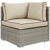 Modway EEI-2956-LGR-BEI Repose Outdoor Patio Corner