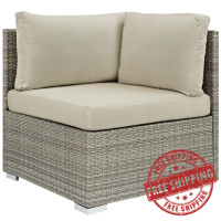 Modway EEI-2957-LGR-BEI Repose Sunbrella Fabric Outdoor Patio Corner