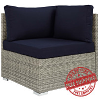 Modway EEI-2957-LGR-NAV Repose Sunbrella Fabric Outdoor Patio Corner