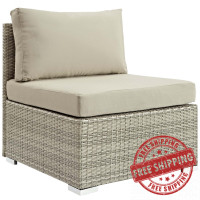 Modway EEI-2959-LGR-BEI Repose Sunbrella Fabric Outdoor Patio Armless Chair