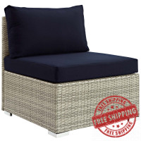 Modway EEI-2959-LGR-NAV Repose Sunbrella Fabric Outdoor Patio Armless Chair