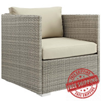 Modway EEI-2961-LGR-BEI Repose Sunbrella Fabric Outdoor Patio Armchair