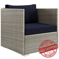 Modway EEI-2961-LGR-NAV Repose Sunbrella Fabric Outdoor Patio Armchair