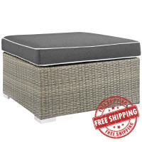 Modway EEI-2962-LGR-CHA Repose Outdoor Patio Upholstered Fabric Ottoman